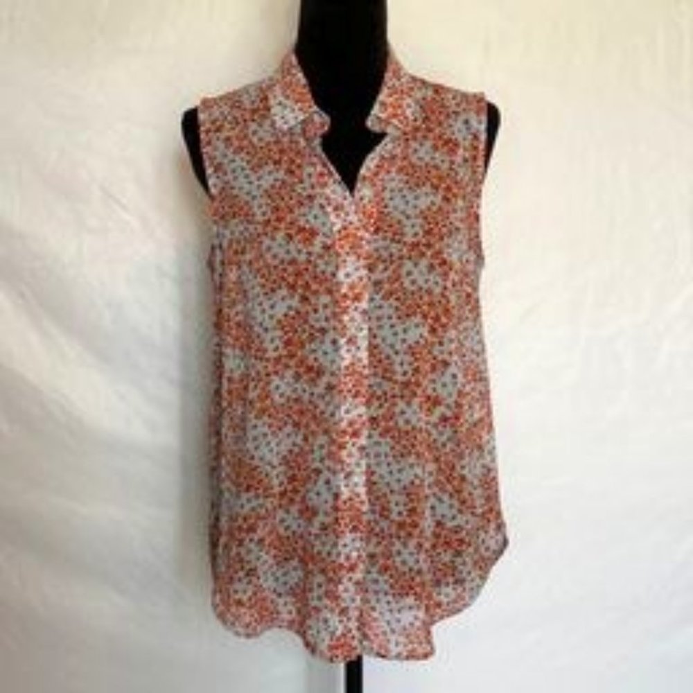 H&M Floral Button-Up Sleeveless Blouse